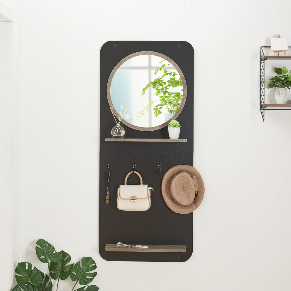 Panel na ubrania Helsinge z lustrem 140x60x16 cm [en.casa] - premiumXL