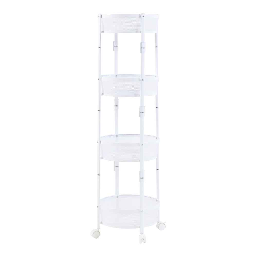 Wózek Sørreisa z 4 poziomami 123xØ37,5cm biały [en.casa] - premiumXL