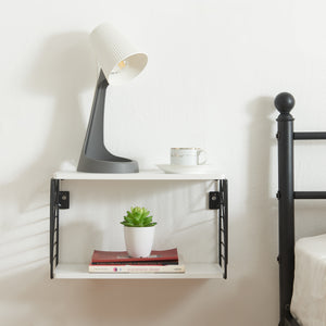 Półka ścienna Moss 39x18x23 cm czarny/biały [en.casa]