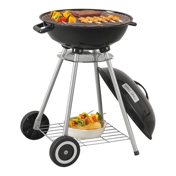 Apricena grill okrągły 80x49x47cm czarny [casa.pro]