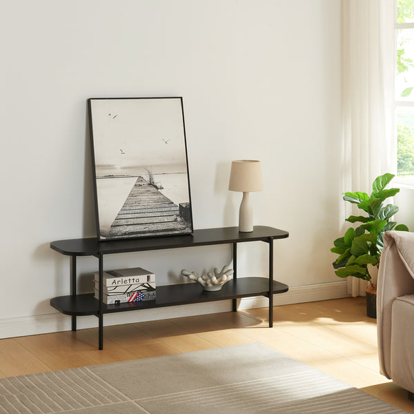 Stolik pod telewizor Samnanger 120x40x45 cm czarny [en.casa]