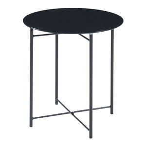Stolik boczny Ödeshög ze szklanym blatem 45xØ42cm czarny [en.casa]