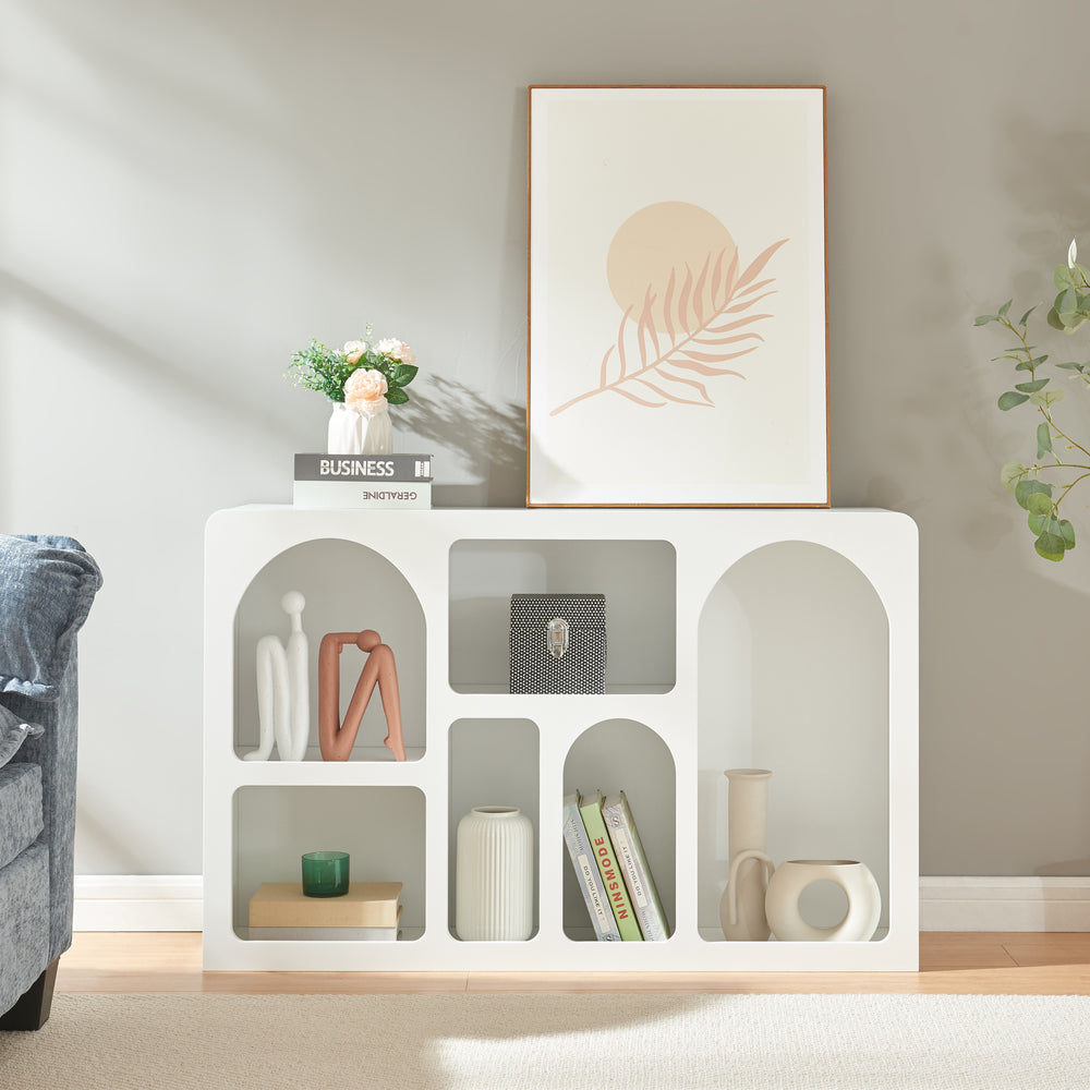 Sideboard Vågå z otwartymi półkami 110x30x70 cm biały [en.casa] - premiumXL