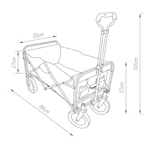 Wózek ręczny Stenlille 84x55 cm maks. 80 kg czarny [pro.tec]