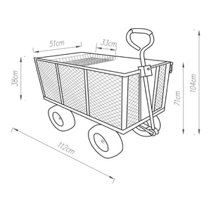 Wózek ręczny Corropoli 112x51 cm maks. 550 kg czarny/żółty [pro.tec]