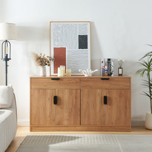 Sideboard Varkaus 75x140x40cm MDF w optyce dębu [en.casa]