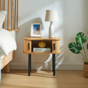 Stolik boczny Tvedestrand 48x30x45 cm kolory drewna/czarny [en.casa]