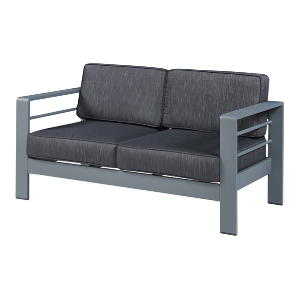 2-osobowa sofa ogrodowa Avise aluminium ciemnoszara [casa.pro]