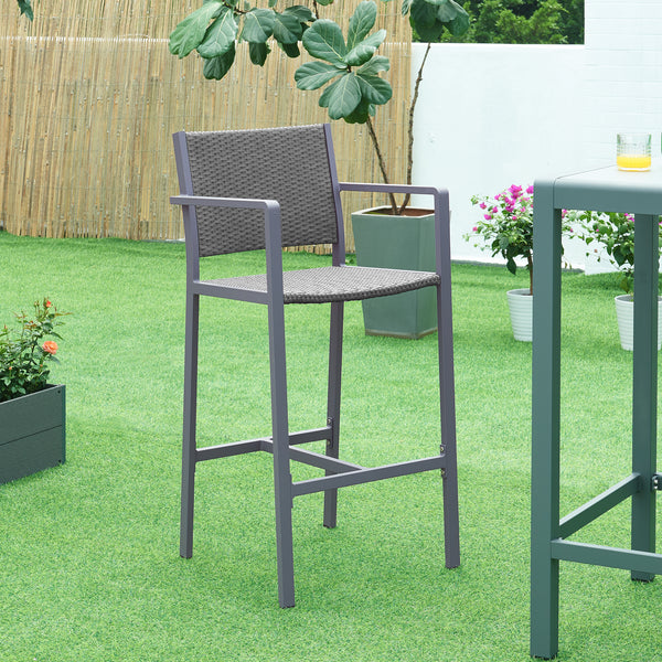 Zestaw 2 krzeseł barowych Avise aluminium ciemnoszare [casa.pro]
