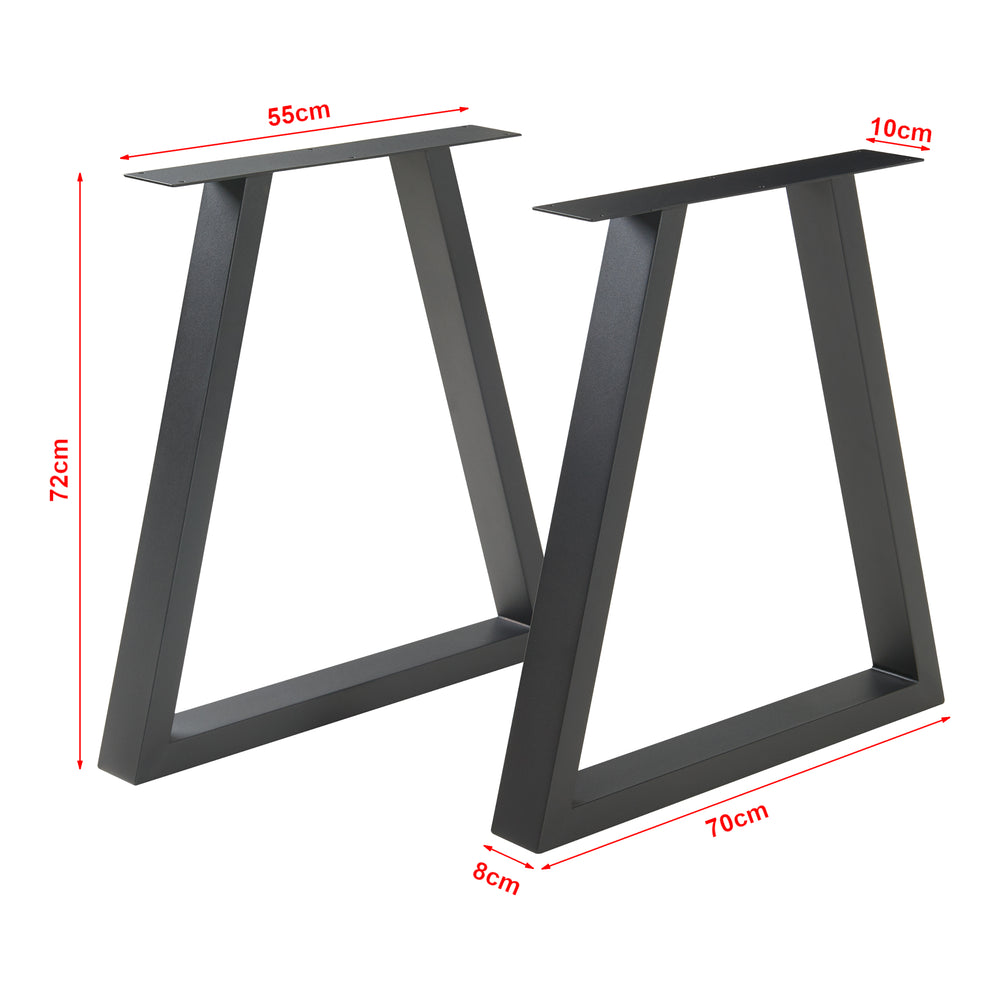 Stelaż do stołu zestaw 2 sztuk Lyngby 72x55/70cm czarny [en.casa] - premiumXL