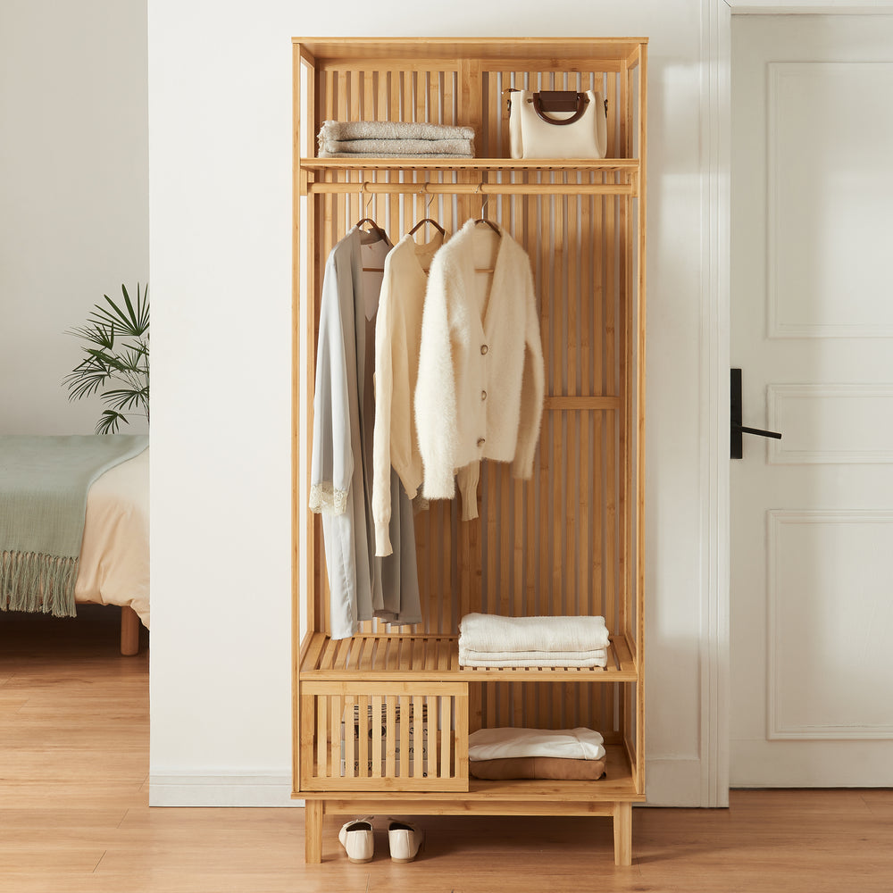 Wieszak na ubrania Ypäjä 187x80x47 cm bambus [en.casa] - premiumXL