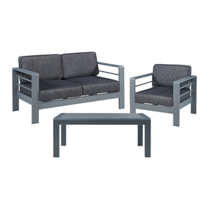 3-częściowy aluminiowy zestaw mebli ogrodowych Avise [casa.pro]