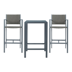 3-częściowy aluminiowy zestaw stolików barowych Avise [casa.pro]