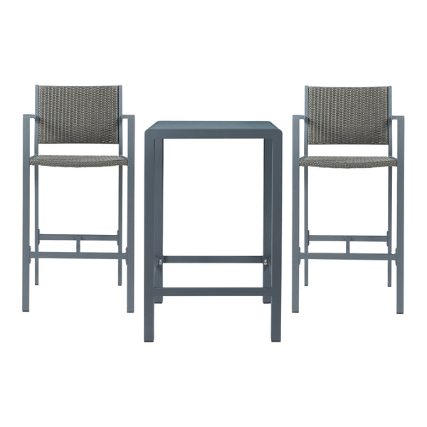 3-częściowy aluminiowy zestaw stolików barowych Avise [casa.pro]