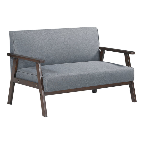Sofa 2-osobowa tapicerowana Kinda 121x69x75 cm szara [en.casa]