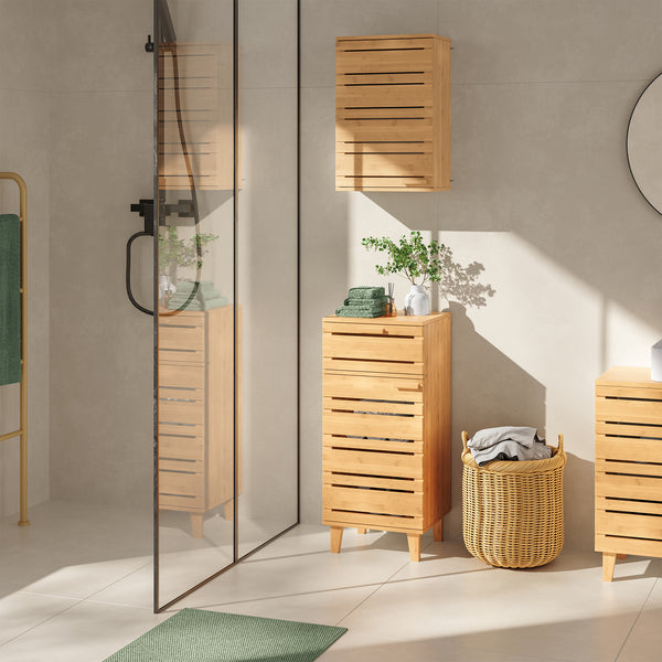 Szafka łazienkowa Epind 75x33x30 cm naturalny bambus [en.casa]