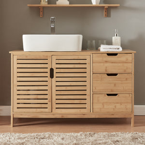 Szafka pod umywalkę Boksereys 60x100x35 cm bambus naturalny [en.casa]