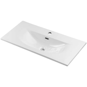 Umywalka Newport 80x57x39 cm z lustrem LED w kolorze dębu [en.casa]