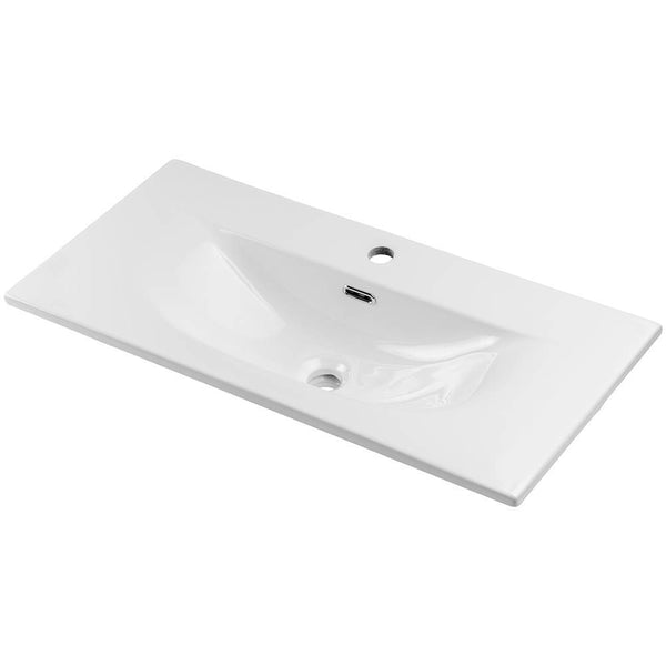 Umywalka Newport 80x57x39 cm z lustrem LED w kolorze dębu [en.casa]