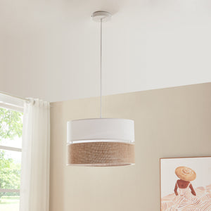 Lampa wisząca Barton o wyglądzie bieli i lnu [lux.pro]