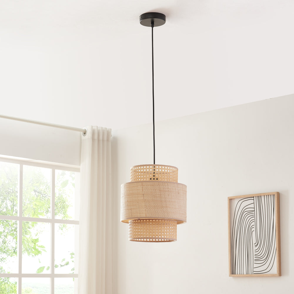 Lampa wisząca Biggar wygląd rattanu/wzór plecionki [lux.pro] - premiumXL