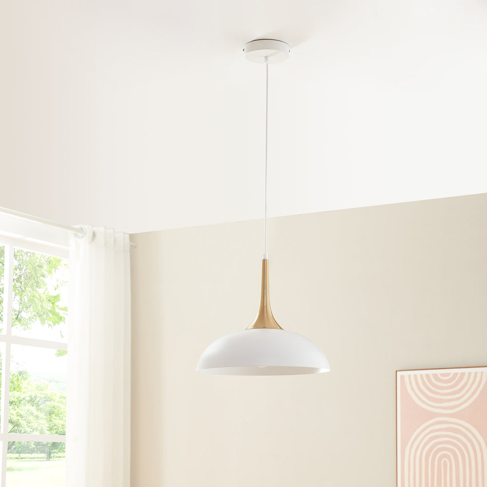 Lampa wisząca Blairgowrie metal biała/mosiężna [lux.pro] - premiumXL