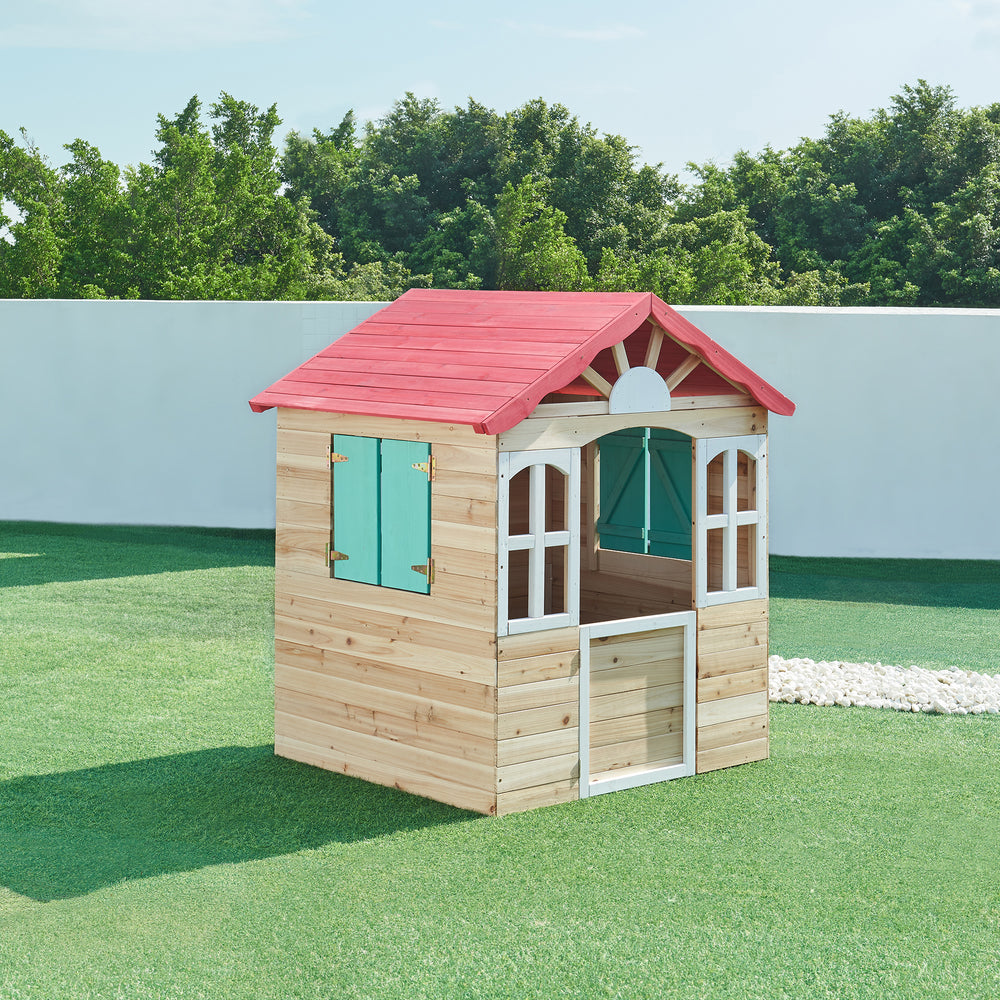 Domek do zabawy dla dzieci Lulä 130x115x101 cm drewno [casa.pro]