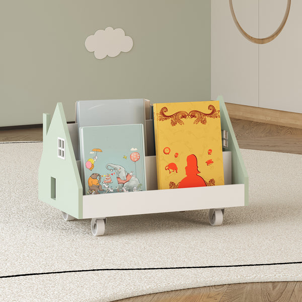 Mobilna półka dziecięca Vipsali 50x33x34 cm miętowa zieleń/biała [en.casa]