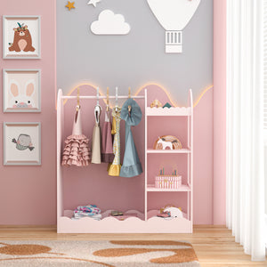 Szafa dziecięca Vestnes z lustrem 100x94x38 cm Cotton Candy [en.casa]