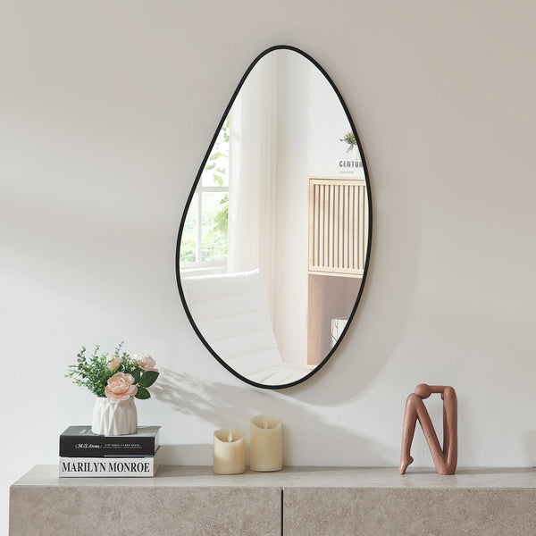 Lustro ścienne Orland 82x46 cm czarne [en.casa]
