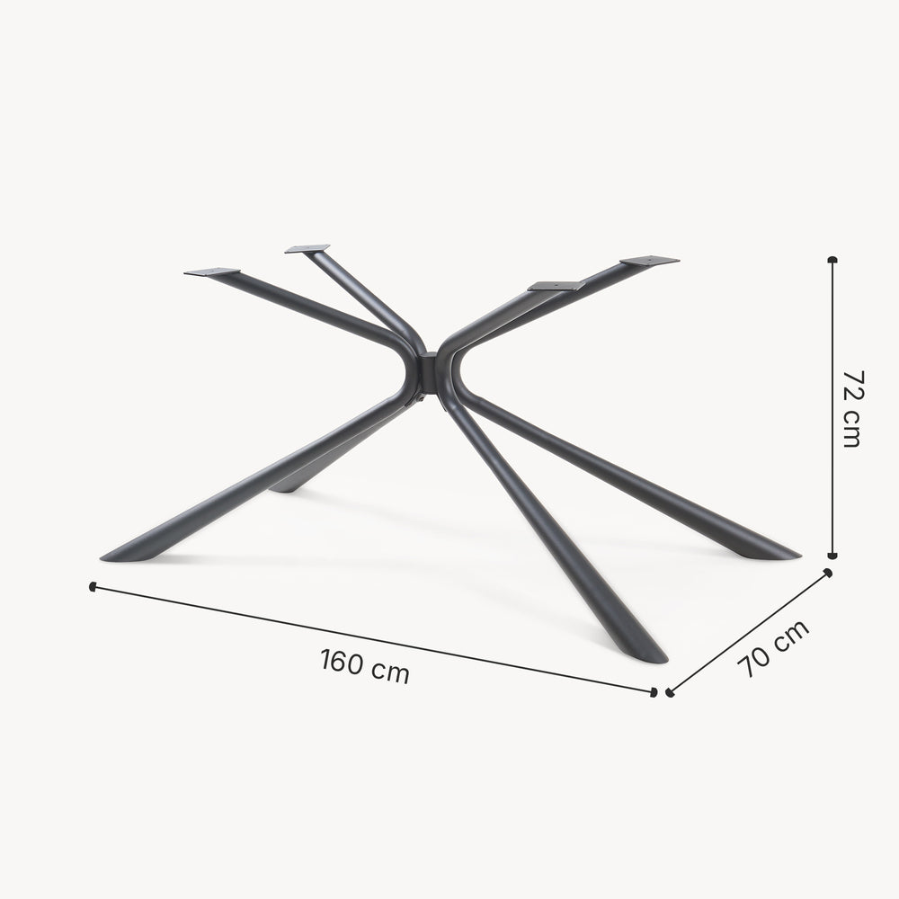 Stelaż stołu Havosanlurg stalowy 160x70x72 cm czarny [en.casa] - premiumXL