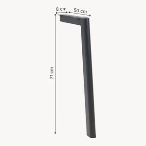 Hostang nogi stołowe zestaw 4 50x8x71 cm czarny [en.casa]