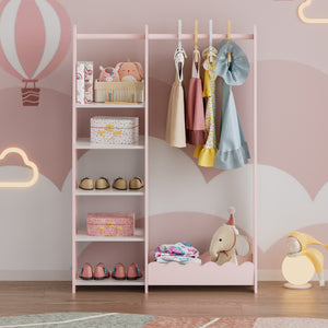Szafa dziecięca Vestnes 114x77x30 cm Cotton Candy/White [en.casa]