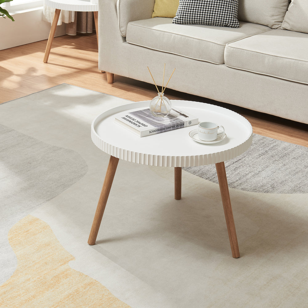 Stolik kawowy Bongard Ø60x45 cm biały [en.casa] - premiumXL