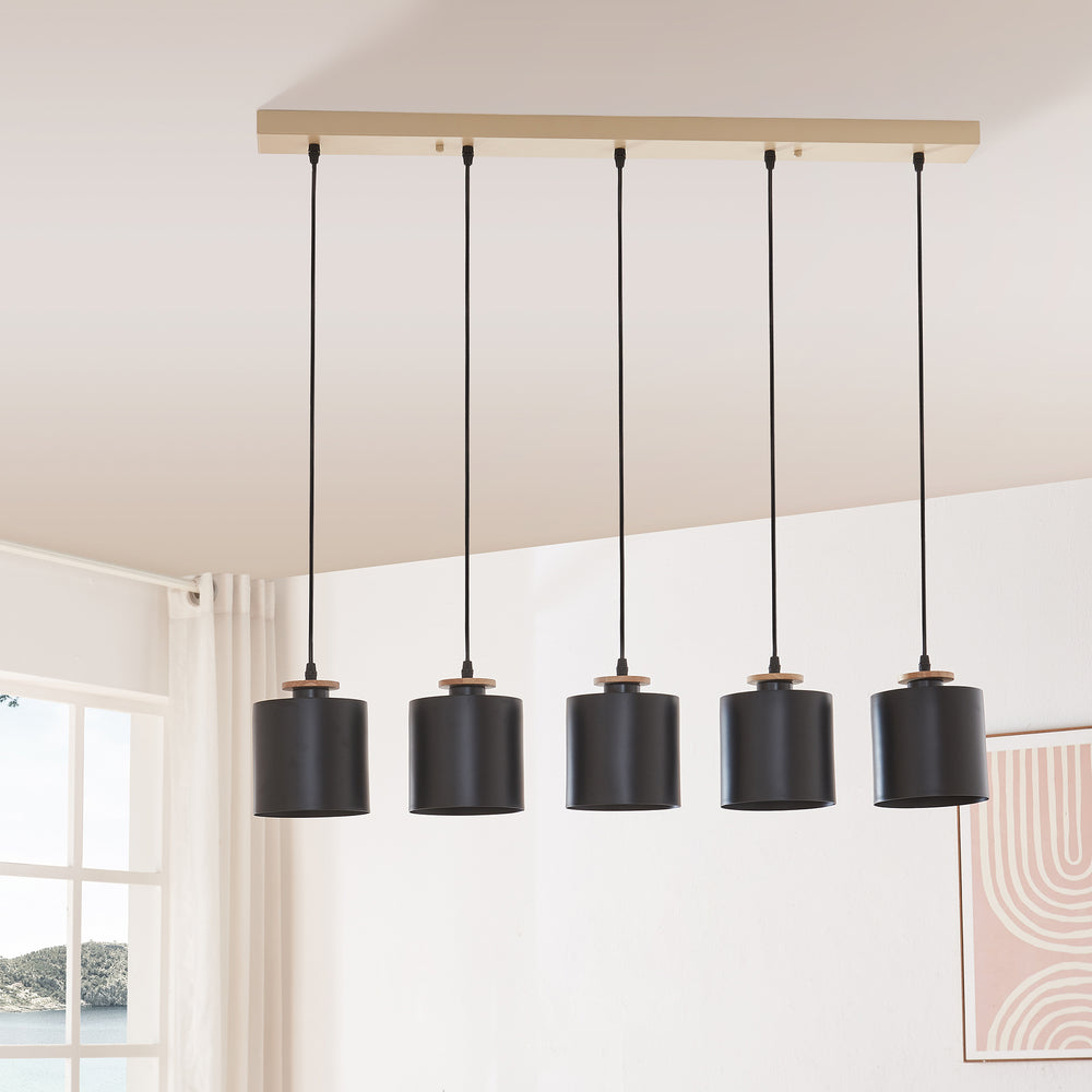 Lampa wisząca Posdand 130x90x14 cm drewno/czarny [lux.pro] - premiumXL