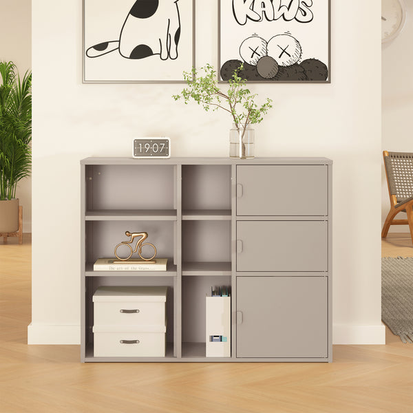 Szafa na akta Kliri stalowa 100x32x81 cm kolor wielbłądzi [en.casa]