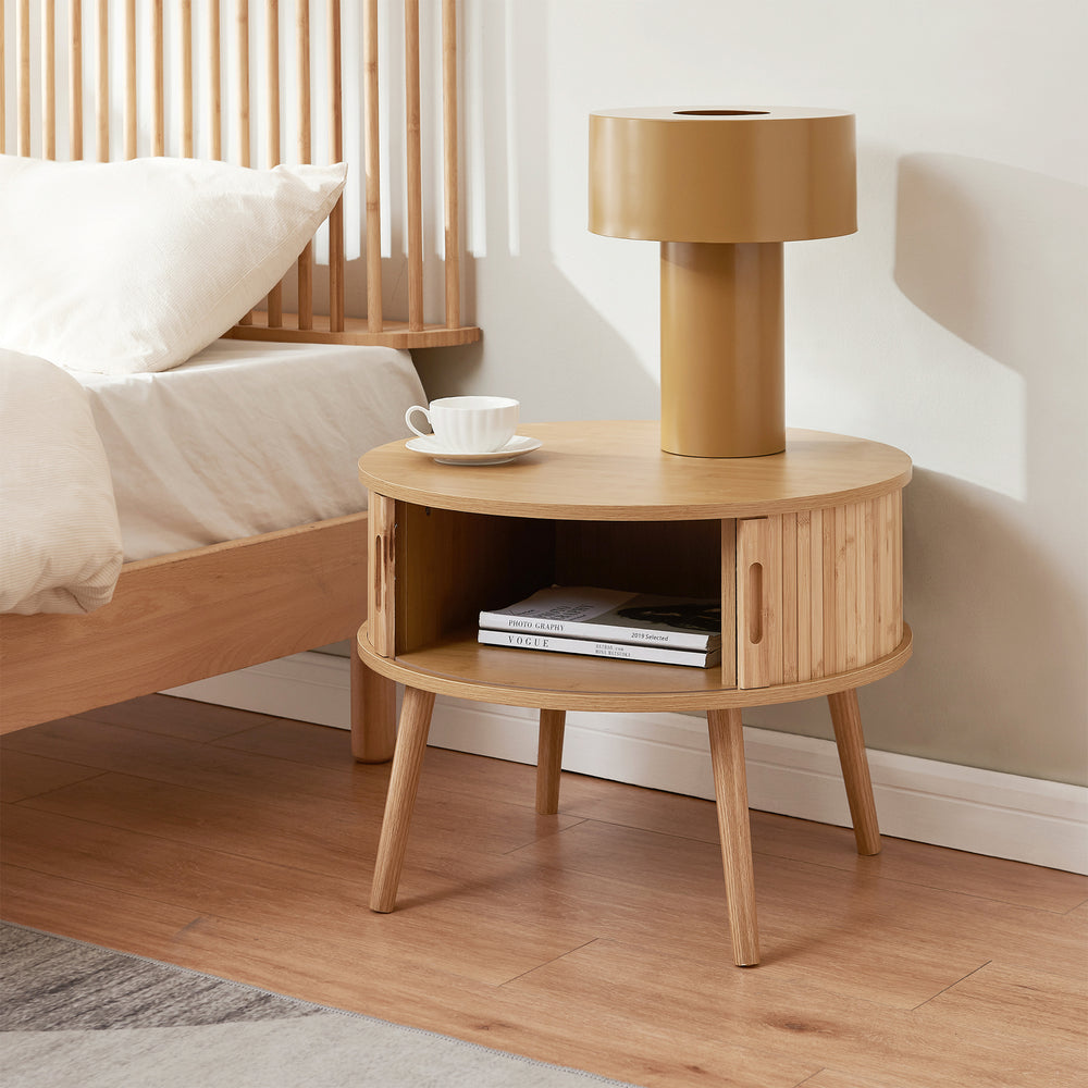Stolik nocny Nordkapp 45x60 cm bambus [en.casa]