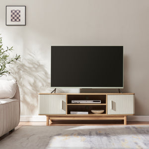 Szafka pod TV Ferrersp z 2 drzwiami 140x40x45 cm dąb/kolory piasku [en.casa]