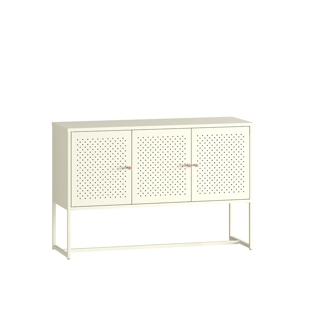 Sideboard Viitasaari 120x40x80 cm stal kremowobiały [en.casa]