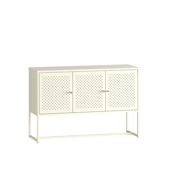 Sideboard Viitasaari 120x40x80 cm stal kremowobiały [en.casa]