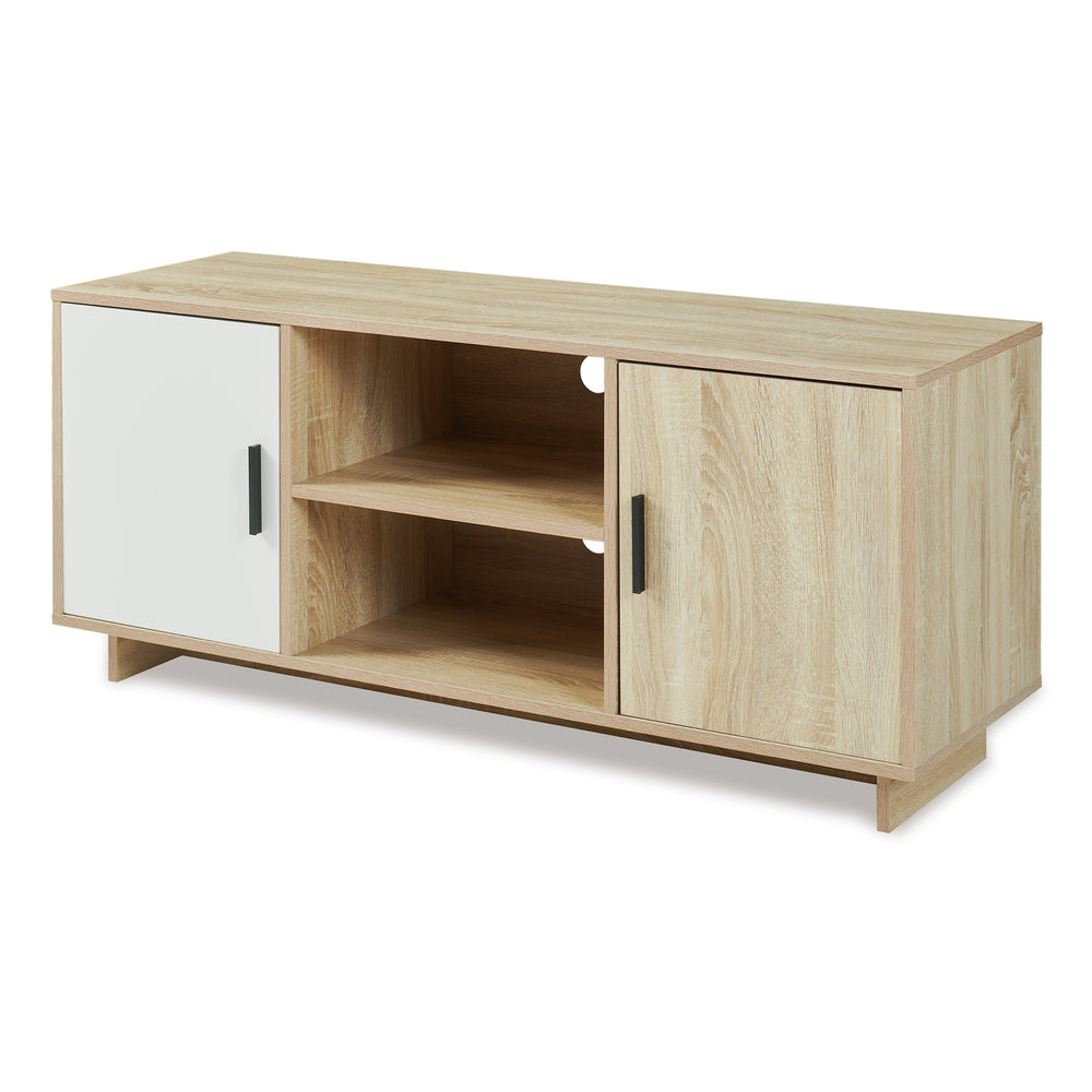 Szafka RTV Kenta 120x39x52 cm Sonoma-dąb/ biały [en.casa]