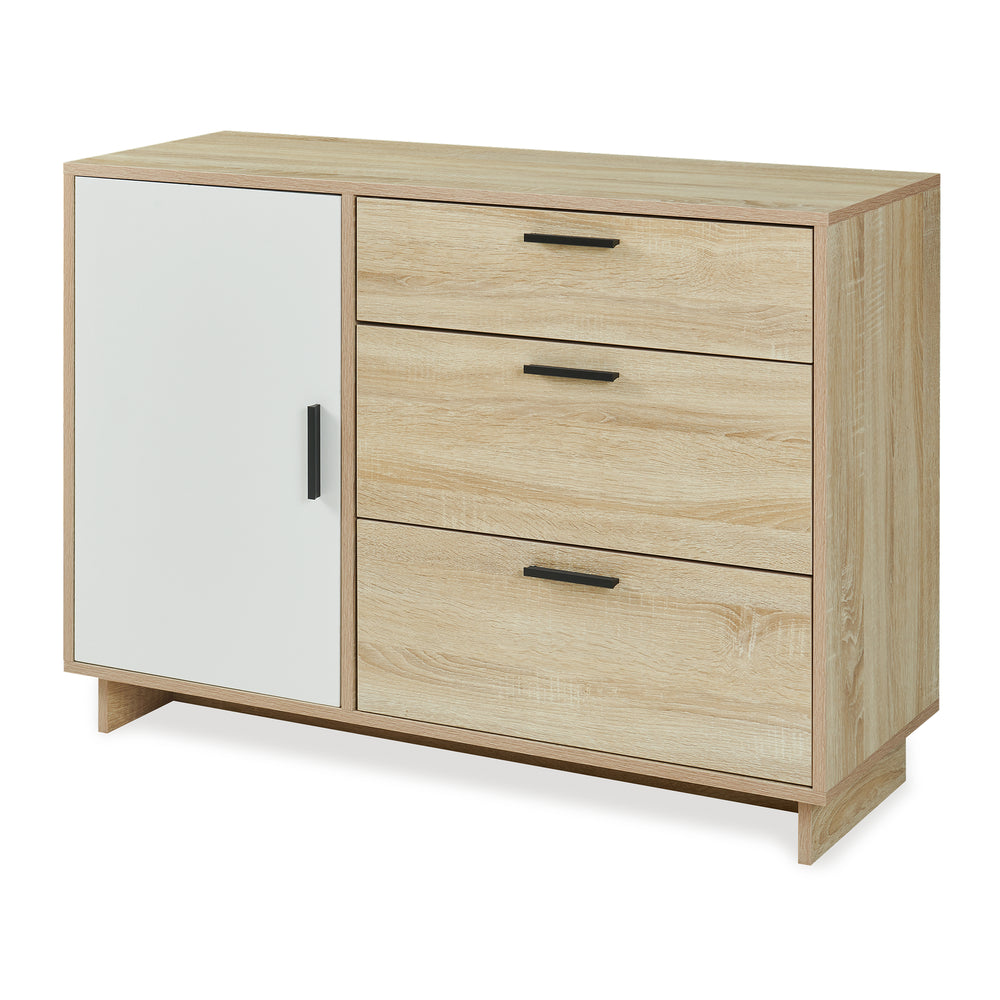 Kredens Kenta 100x35x72 cm Sonoma-dąb optyka/Biały [en.casa]