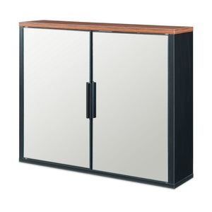 Szafka z lustrem Trond 50x60x15 cm Czarny/Orzechowy wygląd [en.casa]