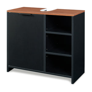 Szafka pod umywalkę Trond 60x66x30 cm Czarny/Orzechowy wygląd [en.casa]