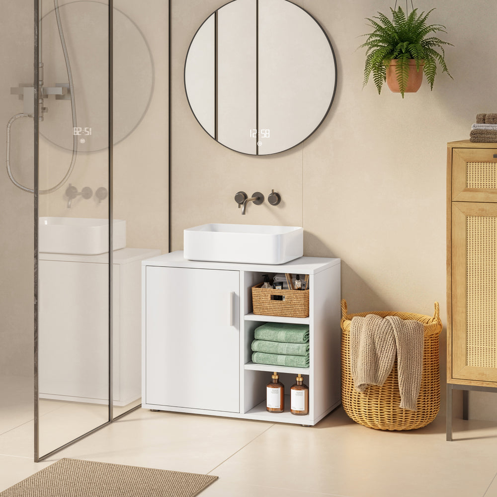 Szafka pod umywalkę Kulaik 51x60x32 cm Biała [en.casa]