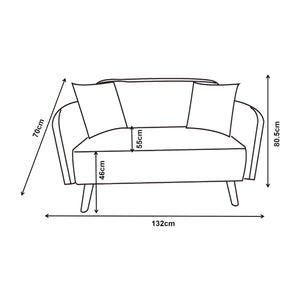 Sofa 2-osobowa Midt 132x70x81 cm [en.casa]