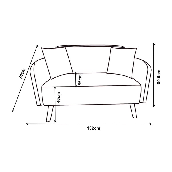 Sofa 2-osobowa Midt 132x70x81 cm [en.casa]