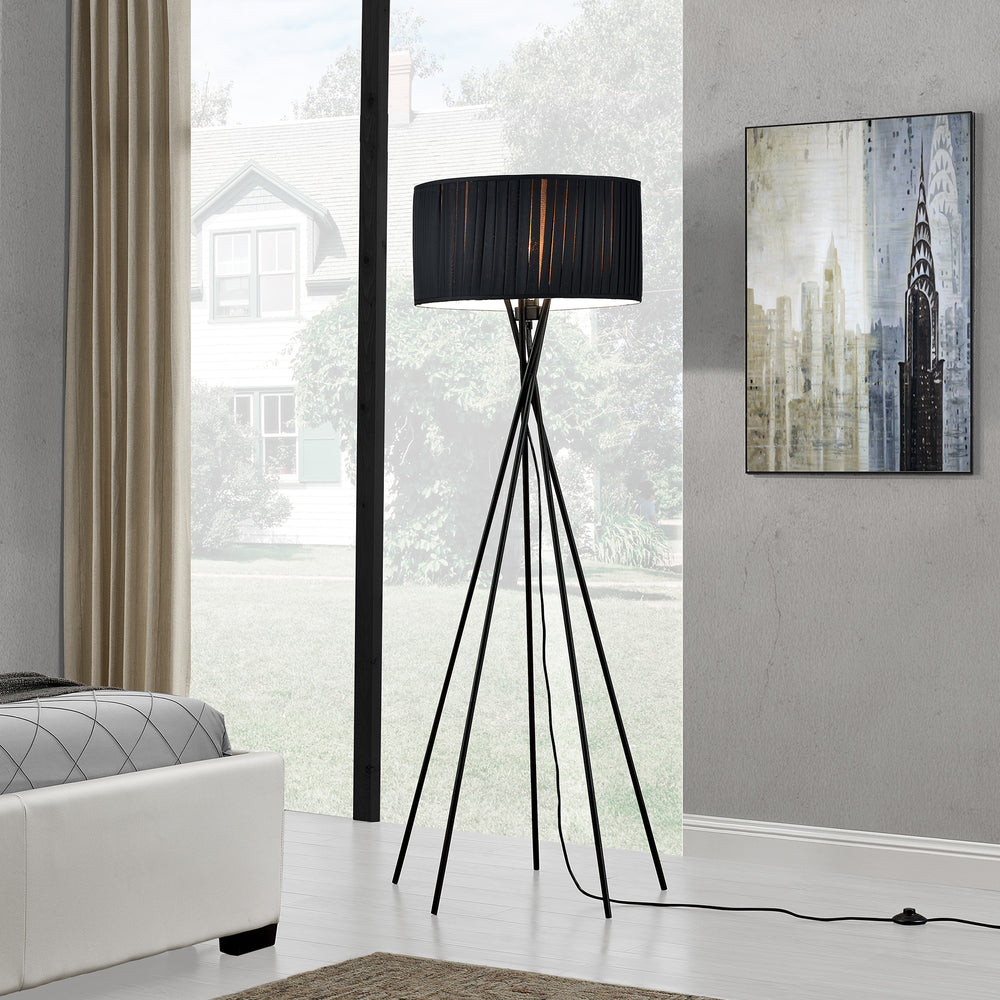 Lampa stojąca Black Mikado 1x E27 48x155 cm czarna lux.pro - premiumXL