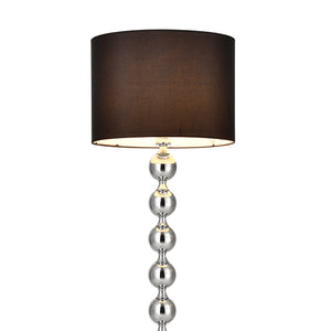 [lux.pro]® Lampa stojąca - Spheric Black 1 x E 27 - 60W - chrom/czarna