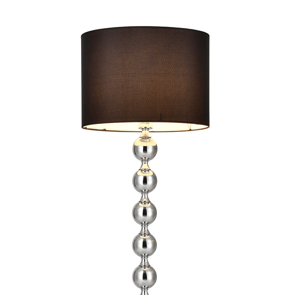 [lux.pro]® Lampa stojąca - Spheric Black 1 x E 27 - 60W - chrom/czarna